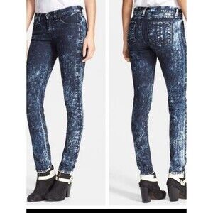 rag & bone Women's Black Acid-Wash Skinny Jeans